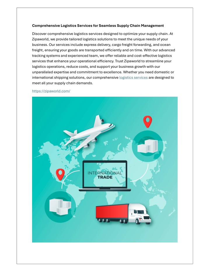 comprehensive logistics services for seamless