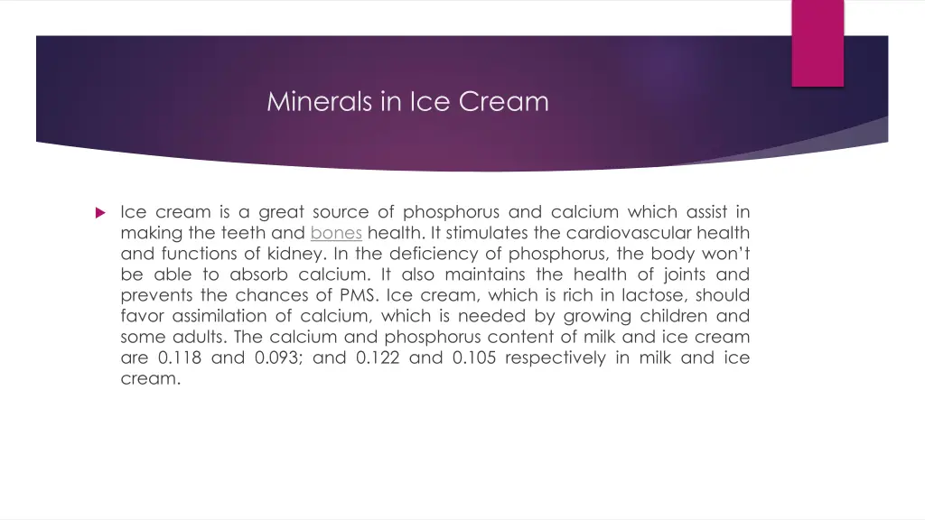 minerals in ice cream