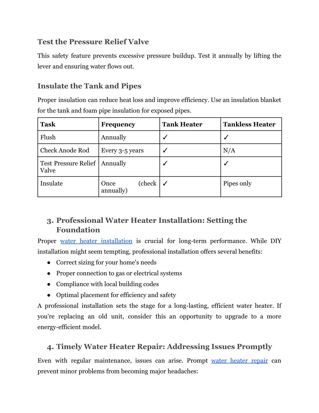 test the pressure relief valve