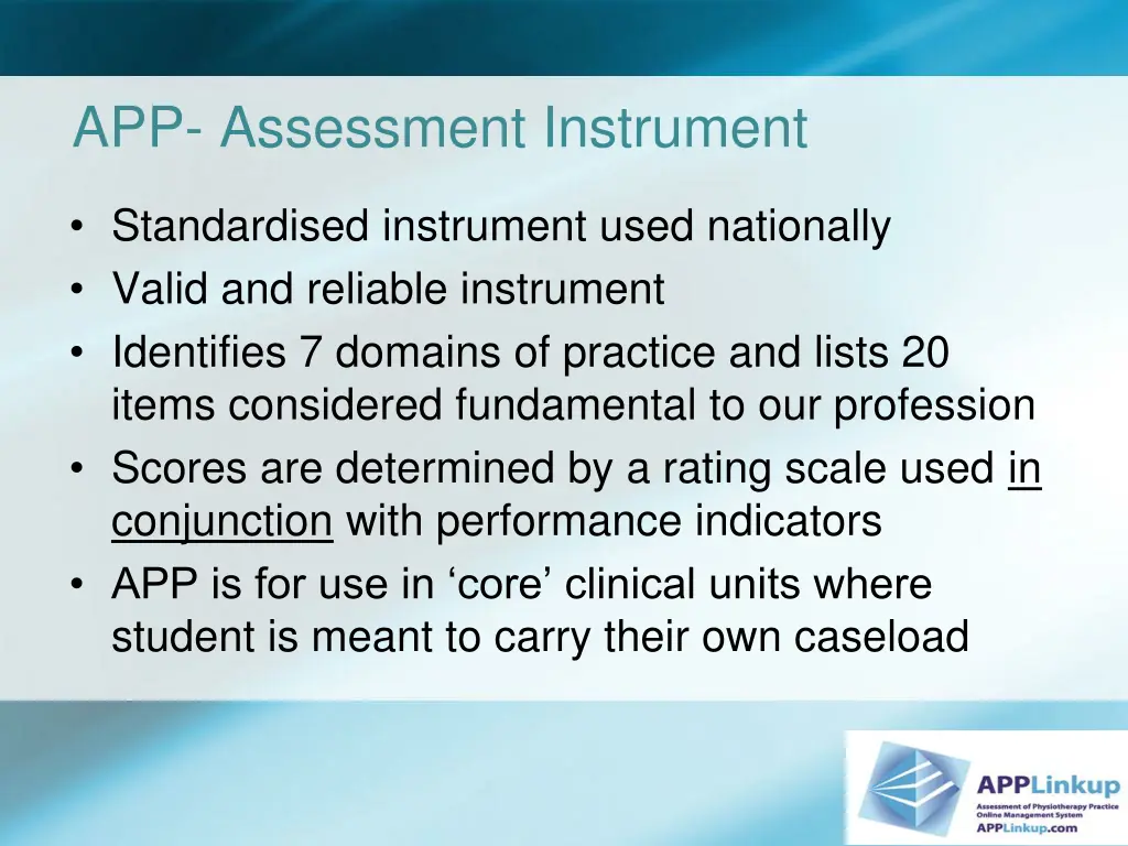 app assessment instrument