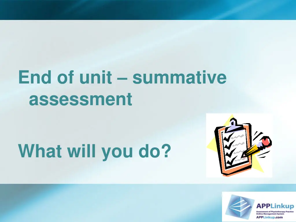 end of unit summative assessment