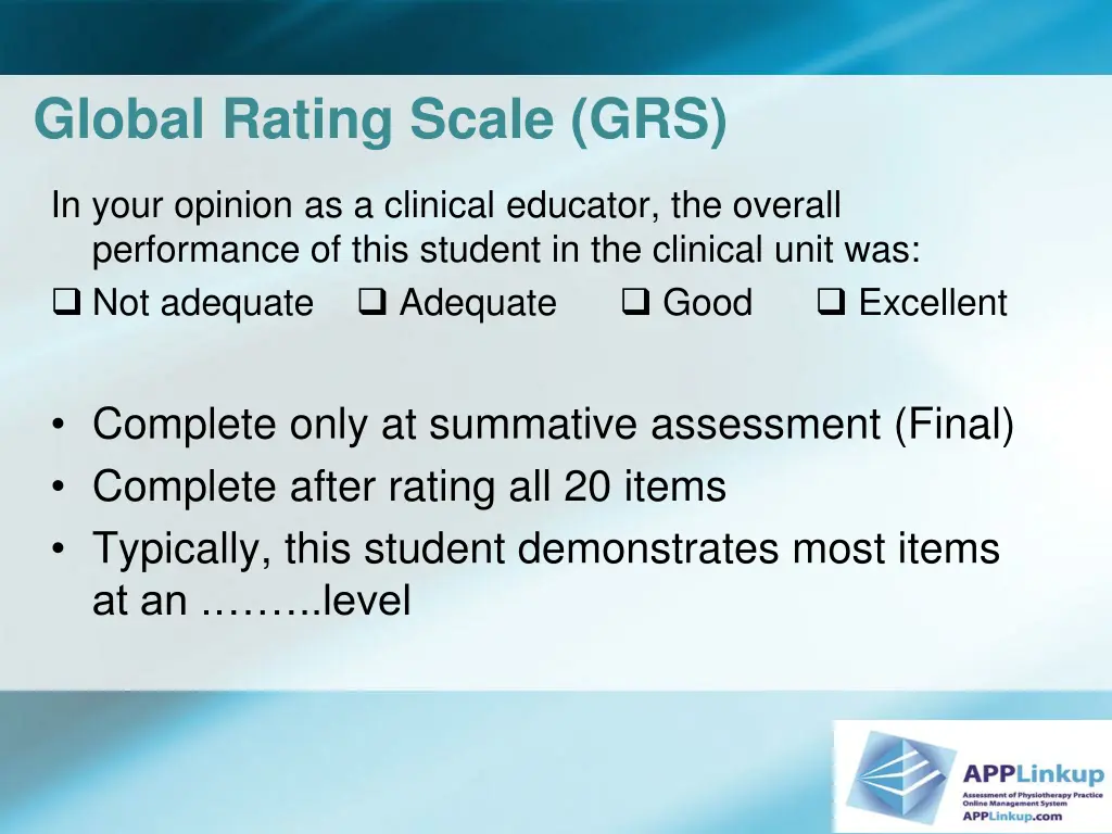 global rating scale grs