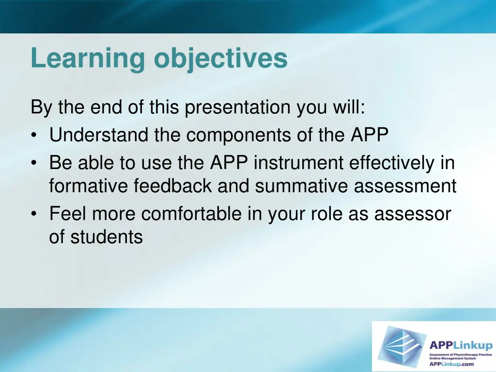 learning objectives