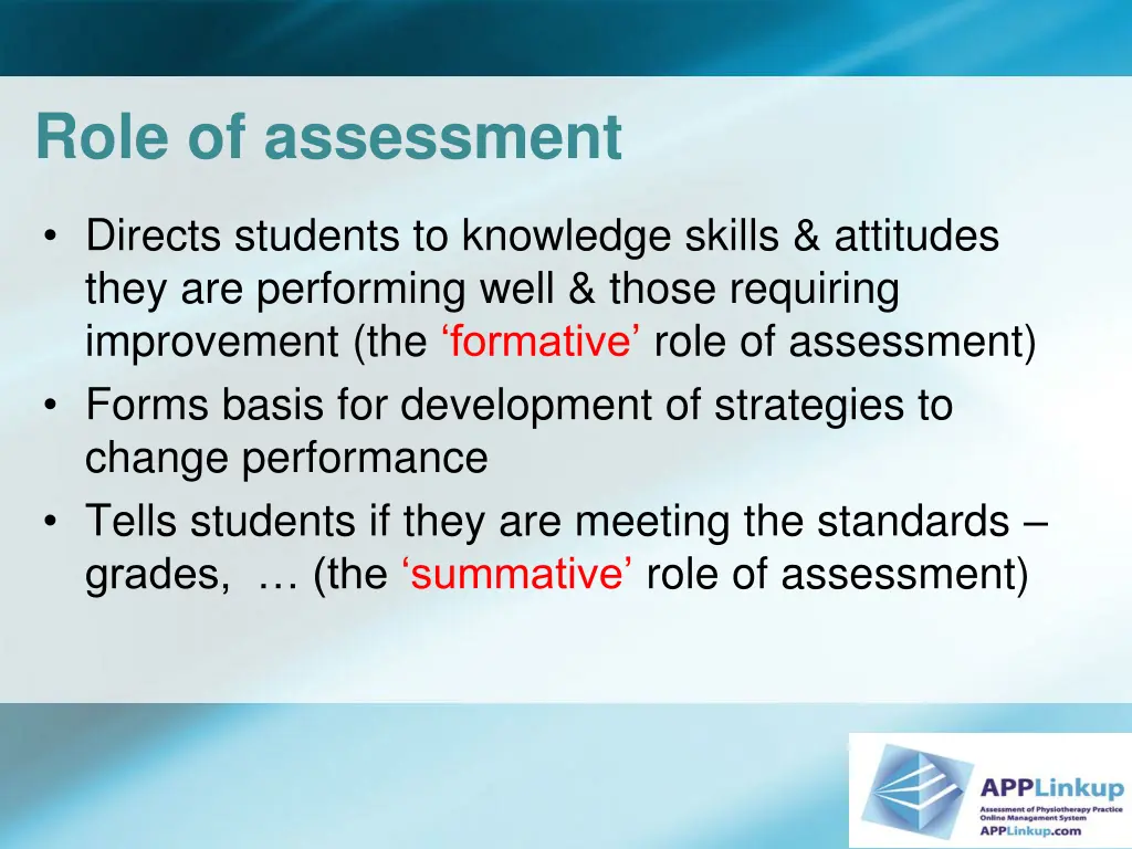 role of assessment