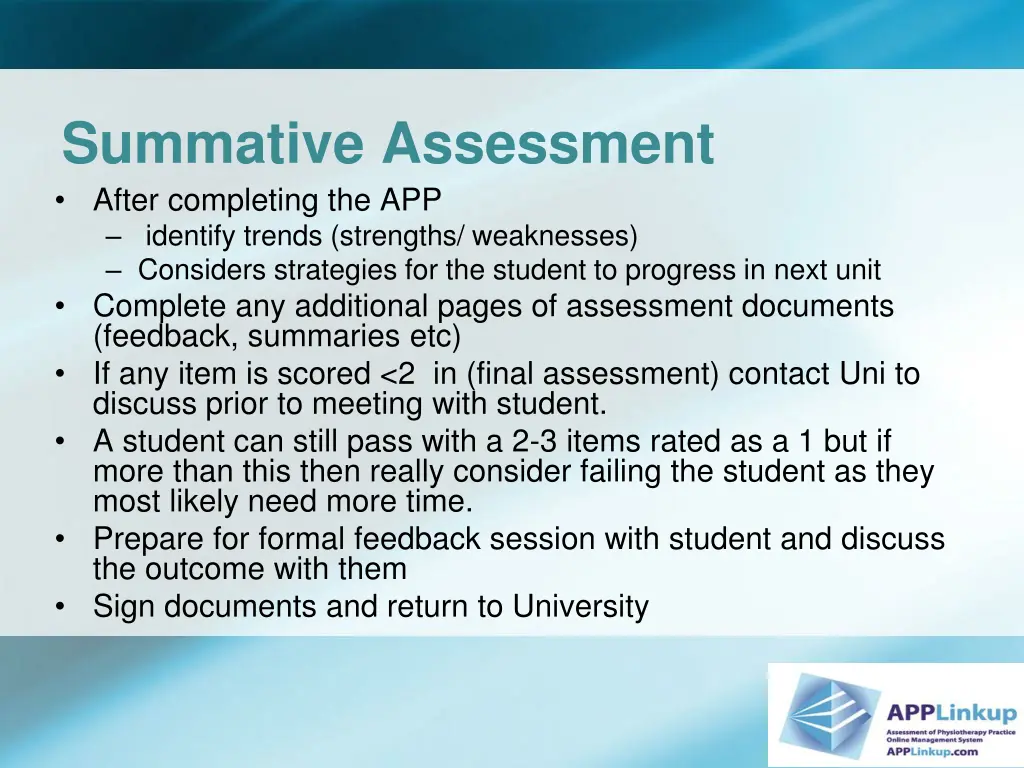 summative assessment after completing