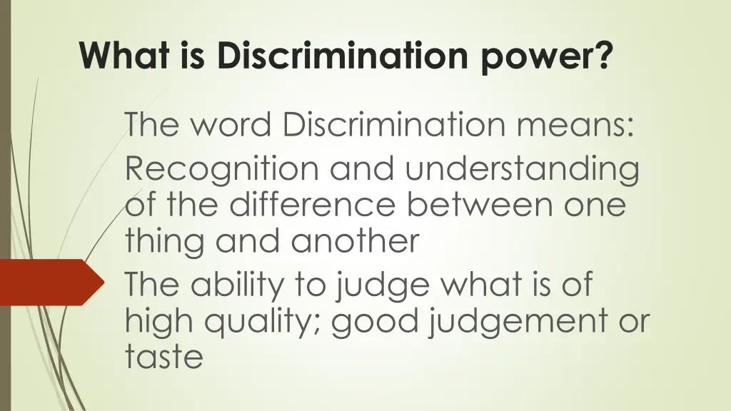 what is discrimination power