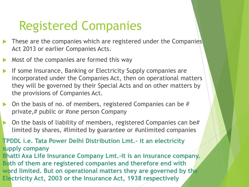 registered companies