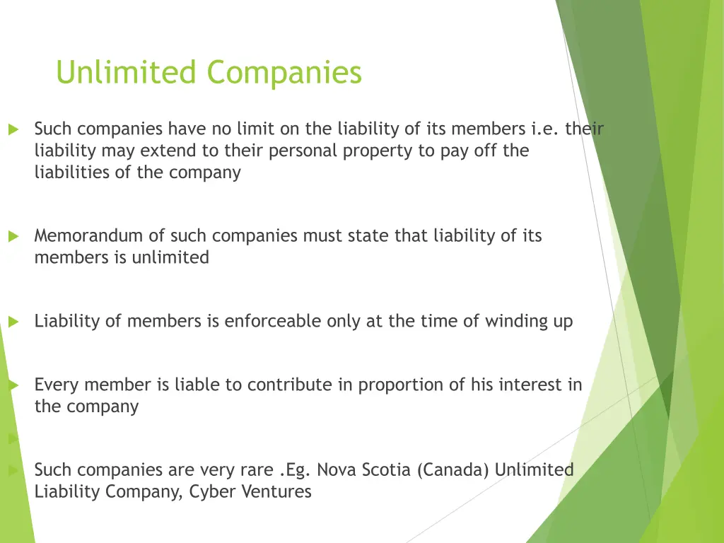 unlimited companies