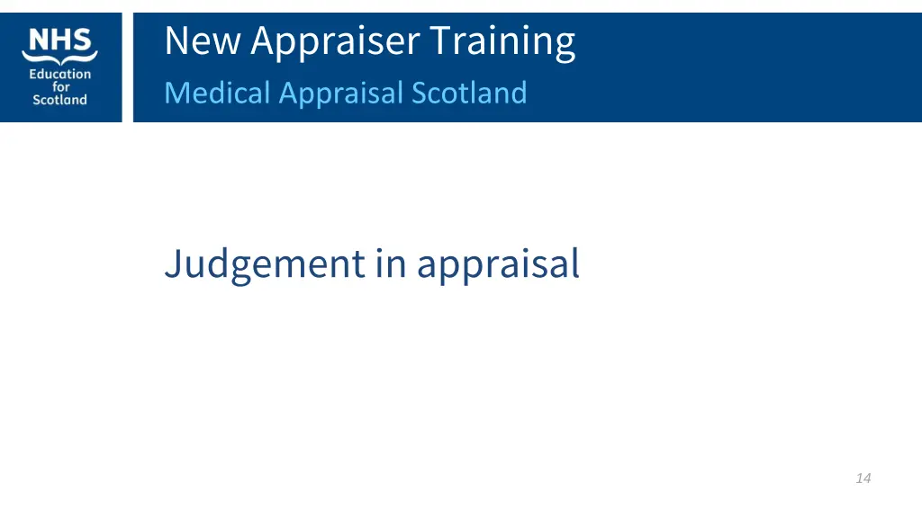 new appraiser training medical appraisal scotland 2