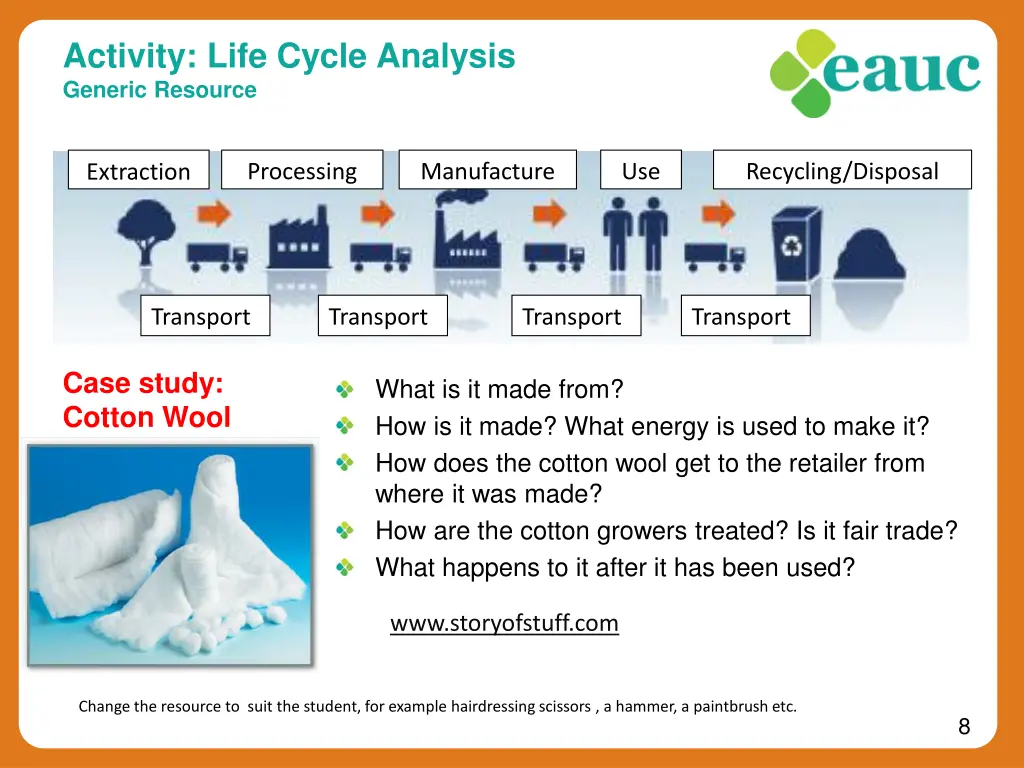 activity life cycle analysis generic resource