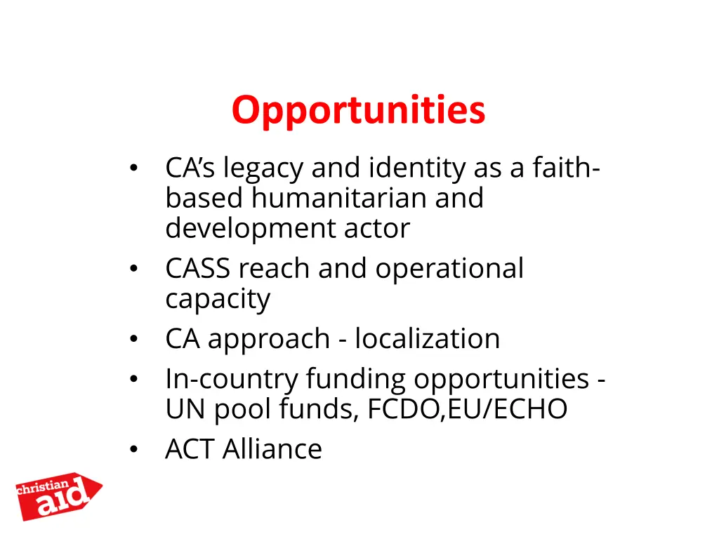 opportunities ca s legacy and identity as a faith