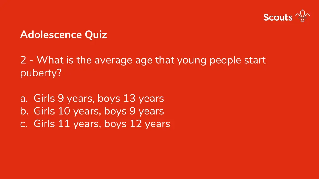 adolescence quiz 1