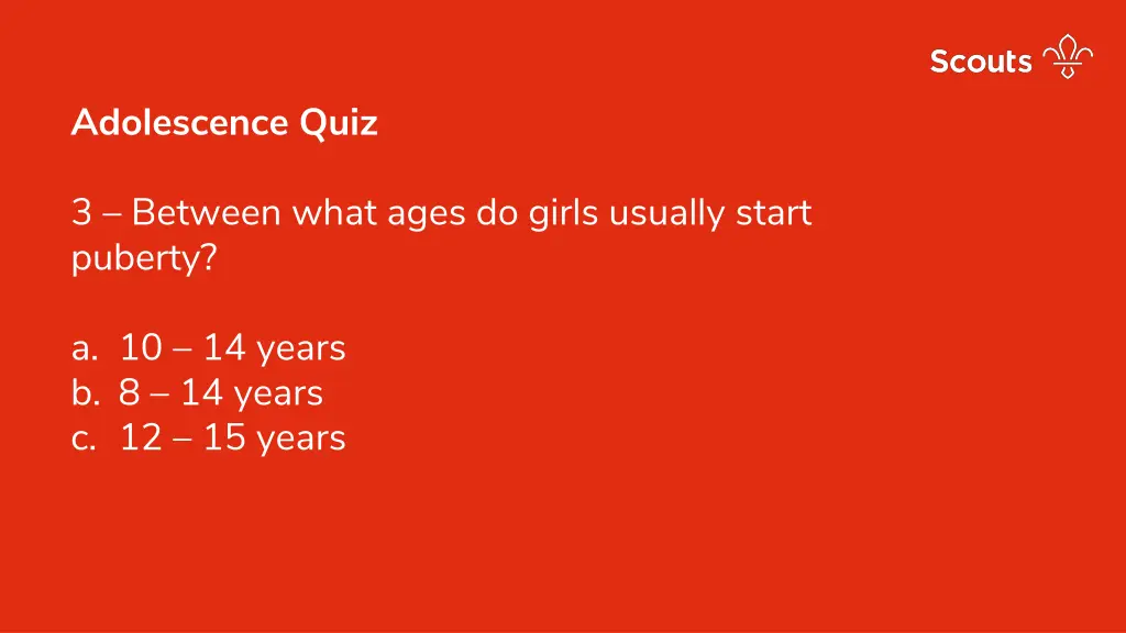 adolescence quiz 2