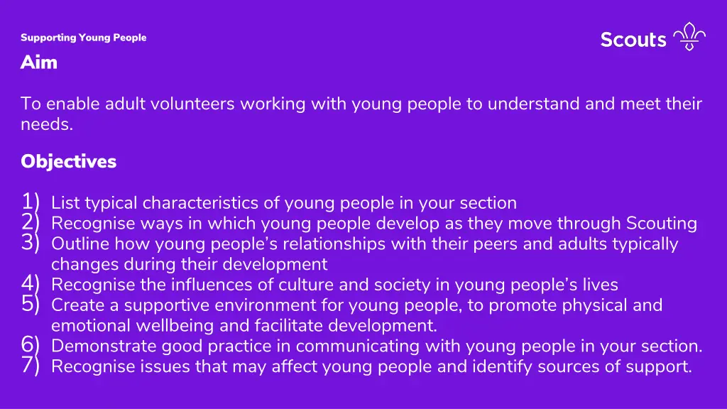 supporting young people aim