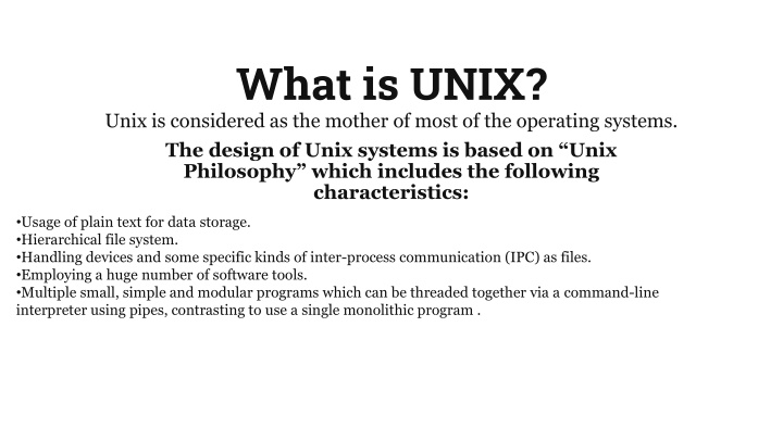 what is unix unix is considered as the mother