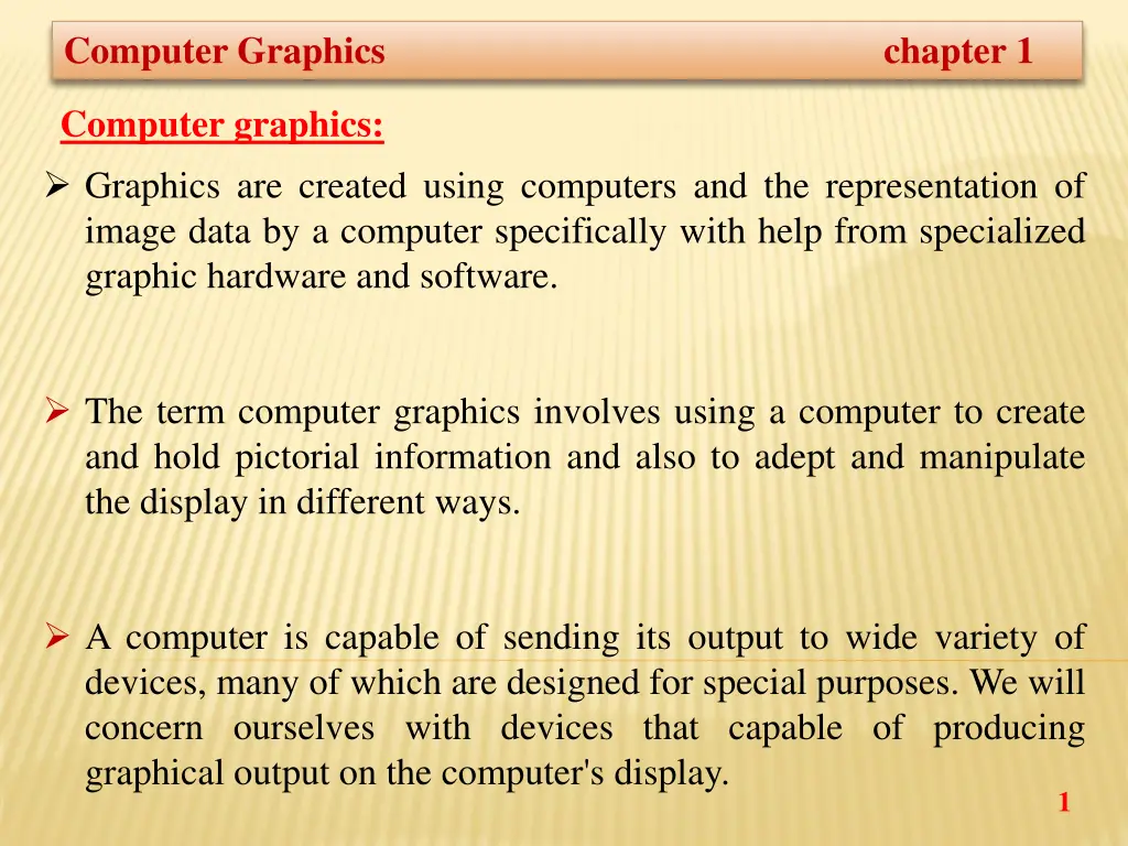 computer graphics chapter 1