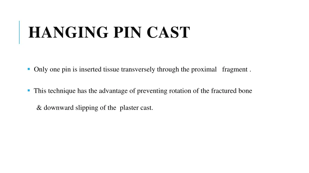 hanging pin cast