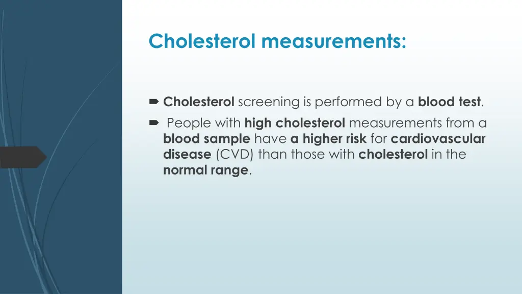 cholesterol measurements