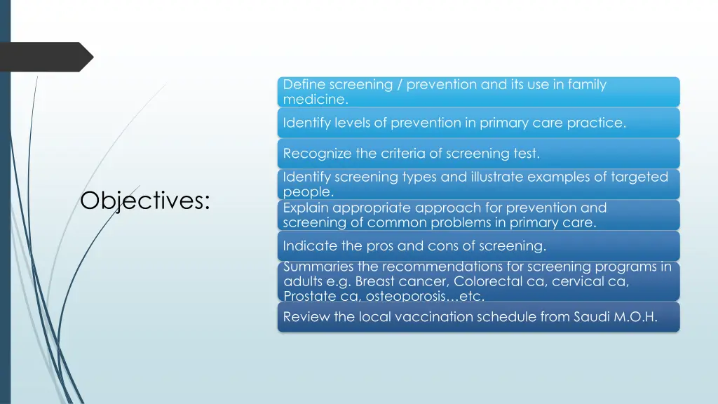 define screening prevention and its use in family