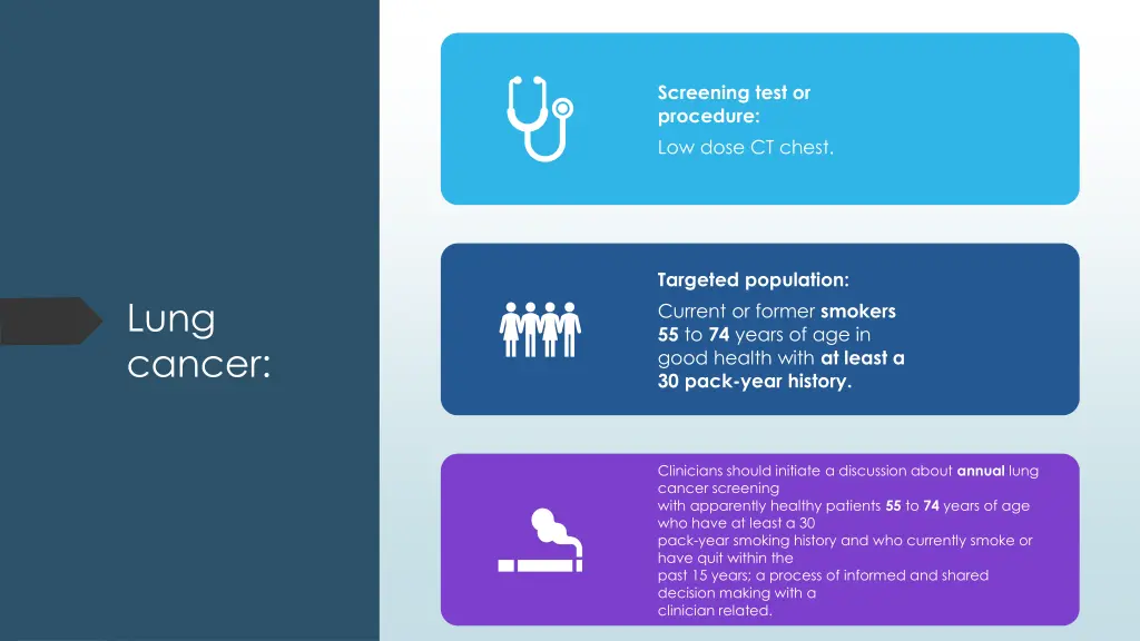 screening test or procedure low dose ct chest