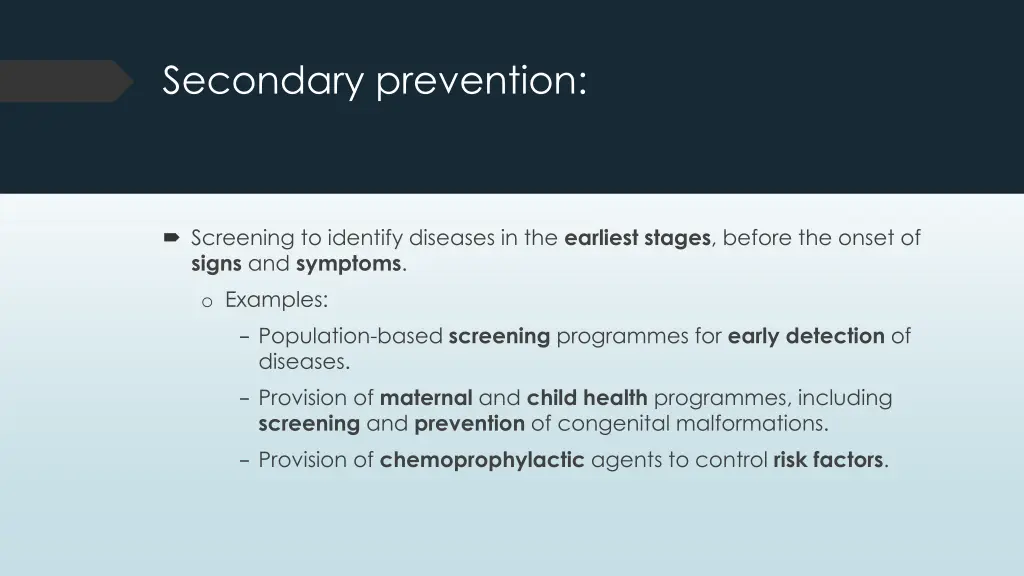 secondary prevention