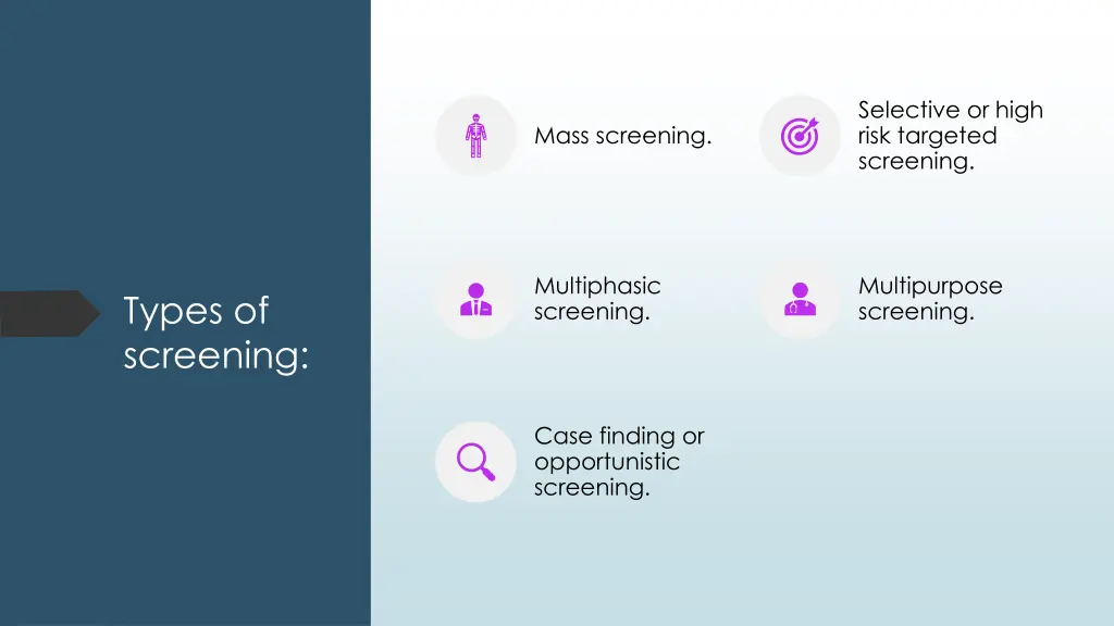 selective or high risk targeted screening