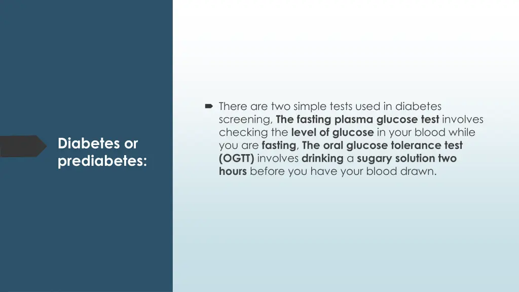 there are two simple tests used in diabetes