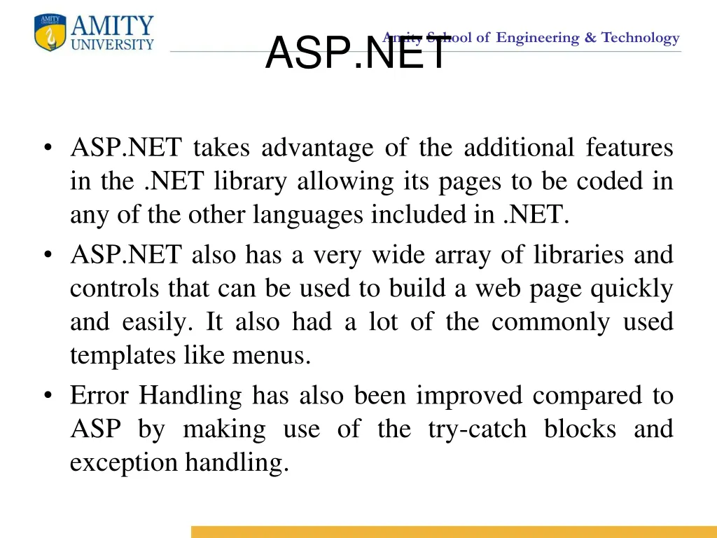 amity school of engineering technology asp net 1