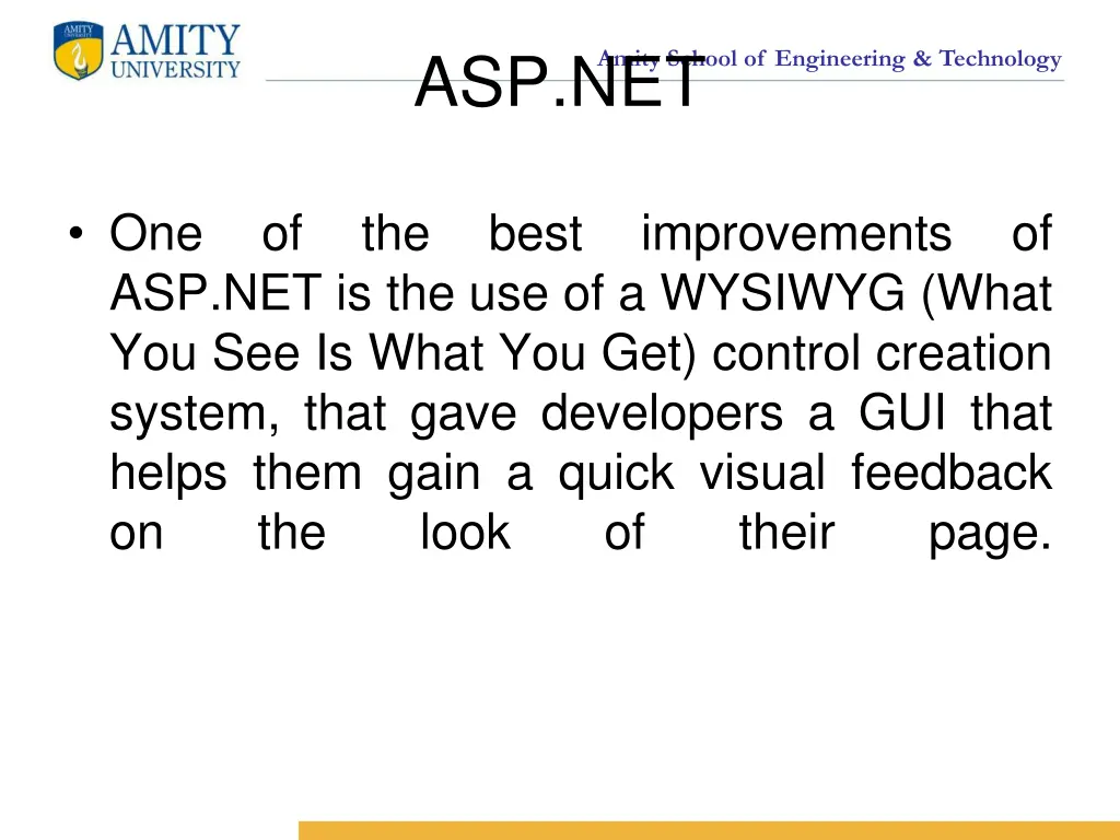 amity school of engineering technology asp net 3