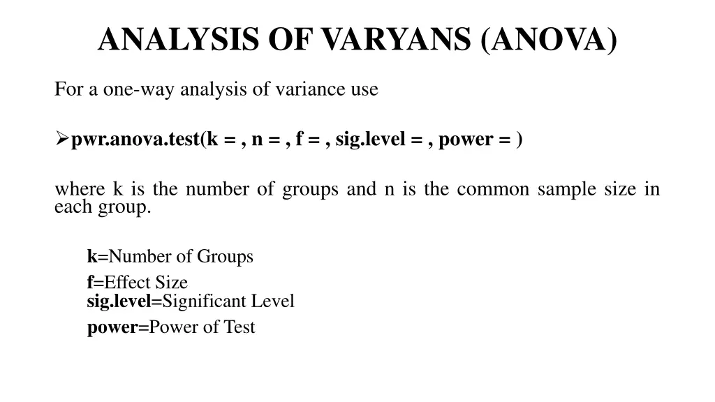 analysis of varyans anova