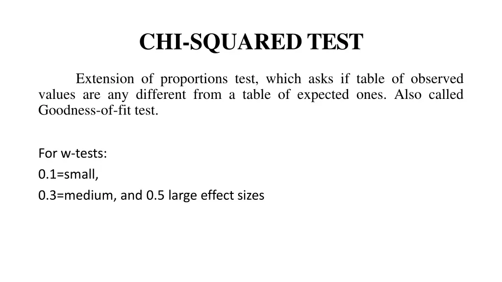 chi squared test