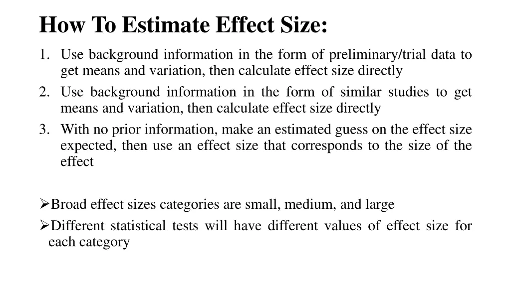 how to estimate effect size