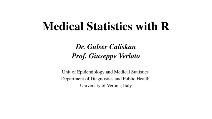 medical statistics with r