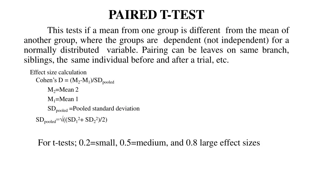 paired t test