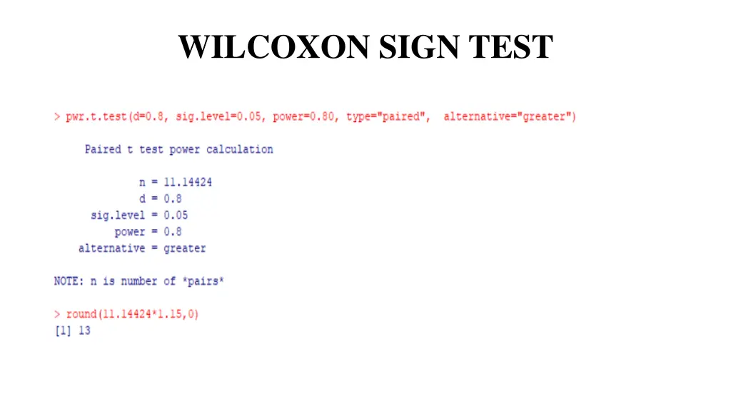 wilcoxon sign test