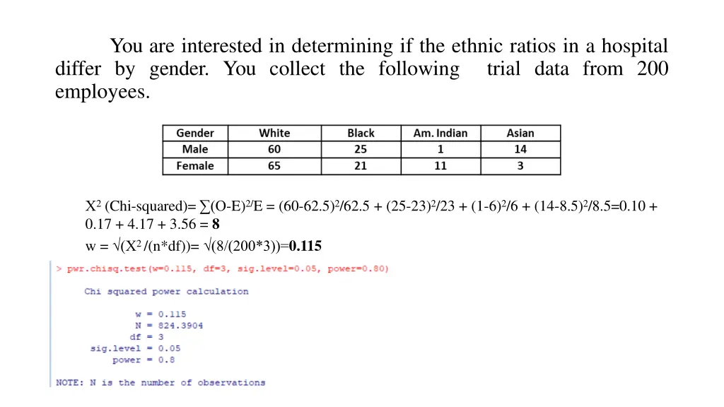 you are interested in determining if the ethnic