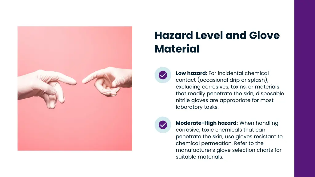 hazard level and glove material