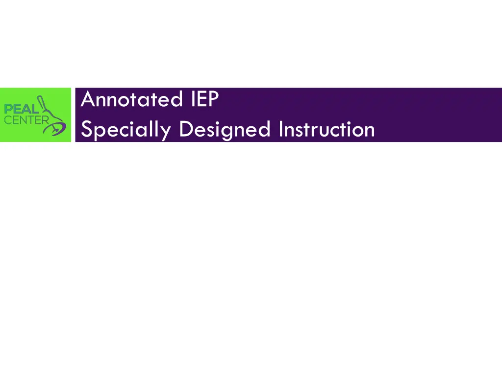 annotated iep specially designed instruction