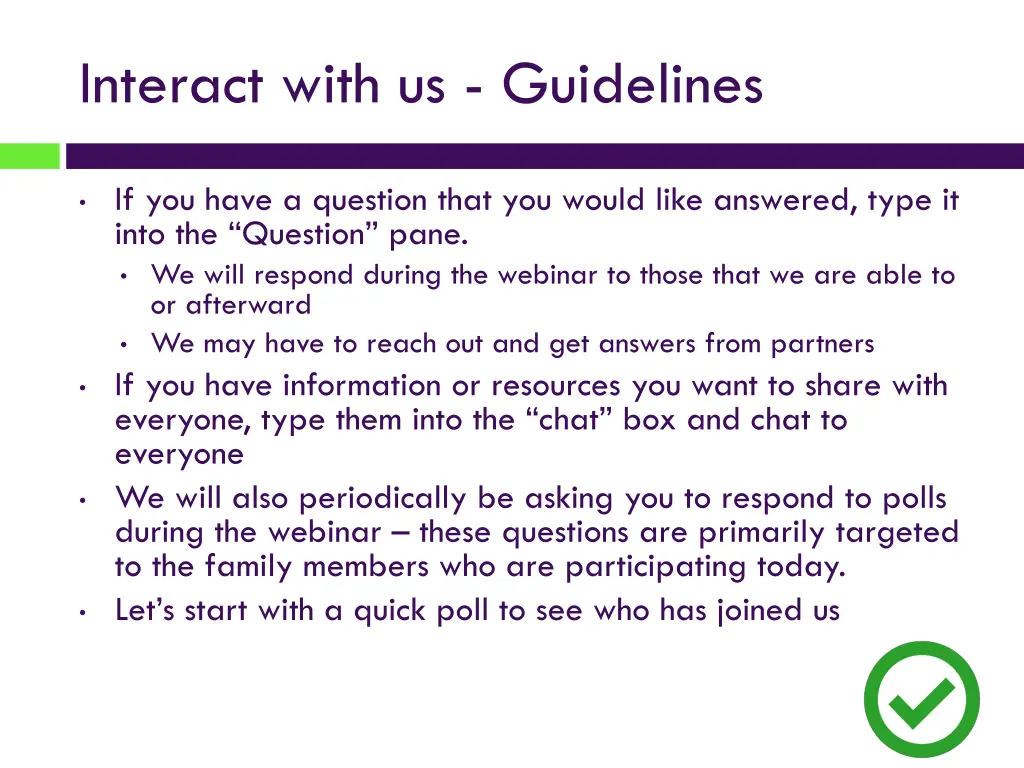 interact with us guidelines