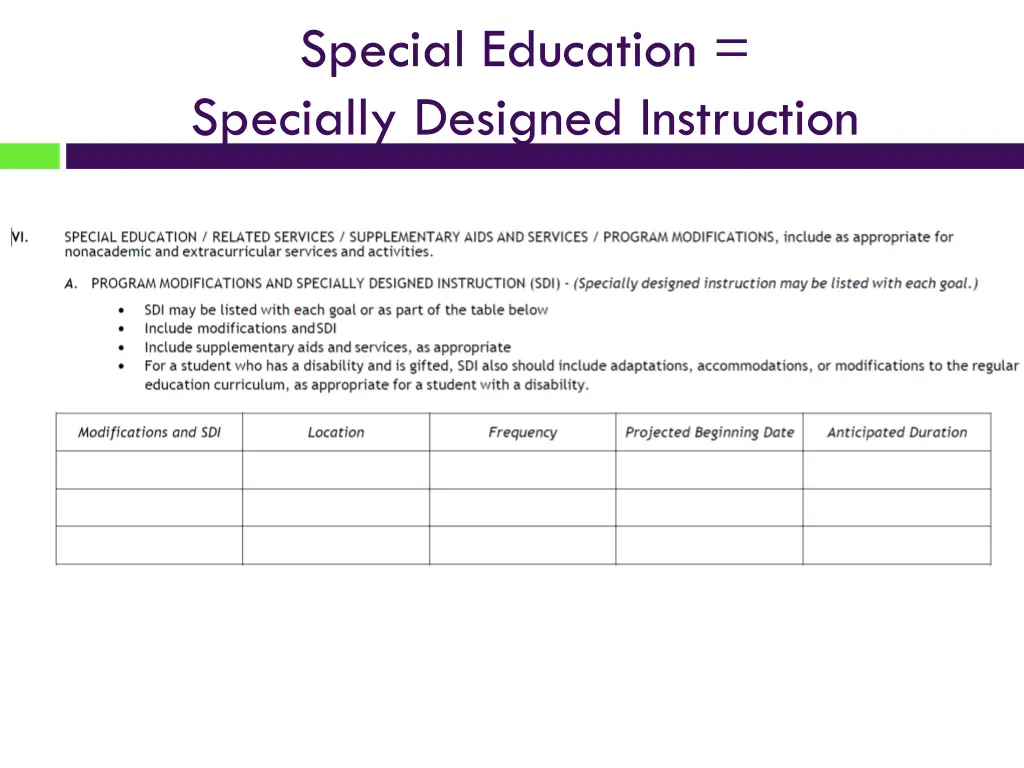 special education specially designed instruction