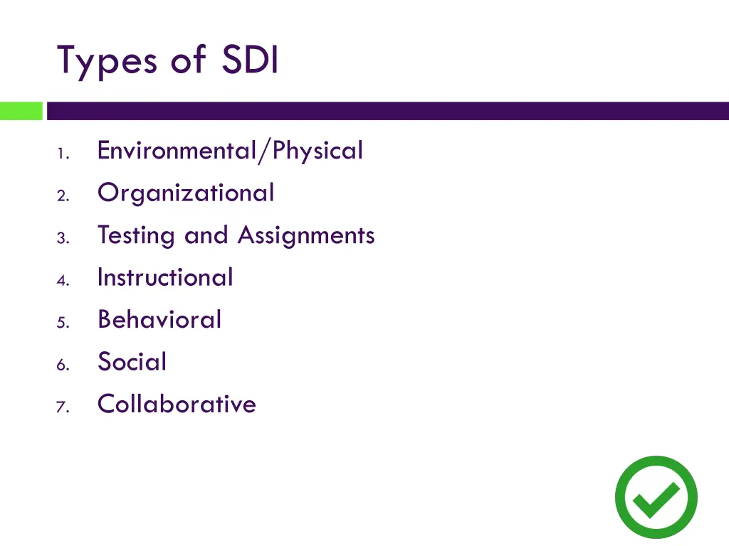 types of sdi