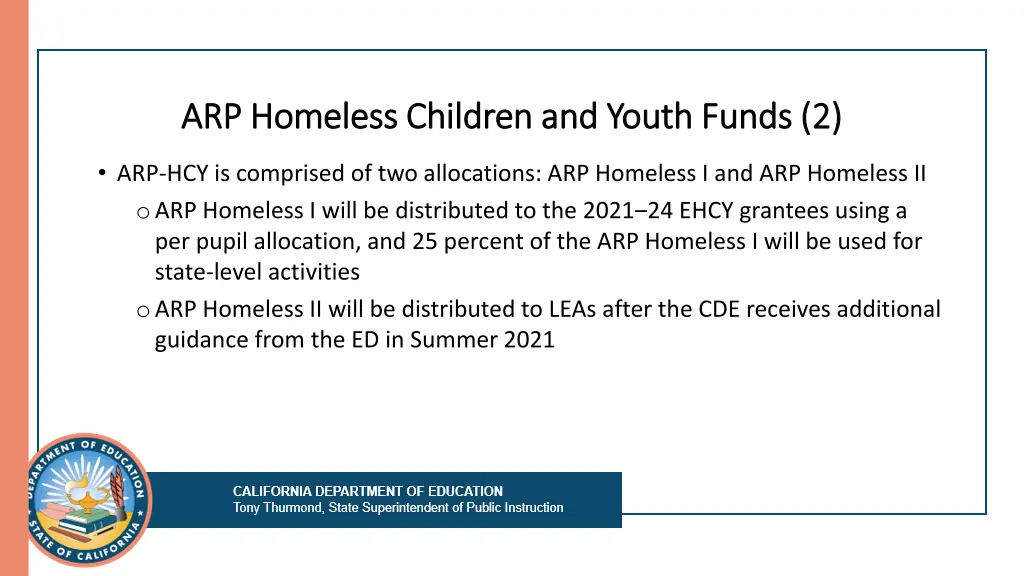 arp homeless children and youth funds 1