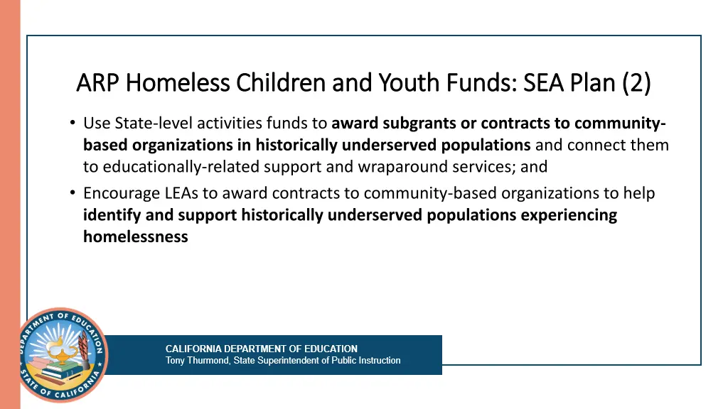 arp homeless children and youth funds sea plan 1