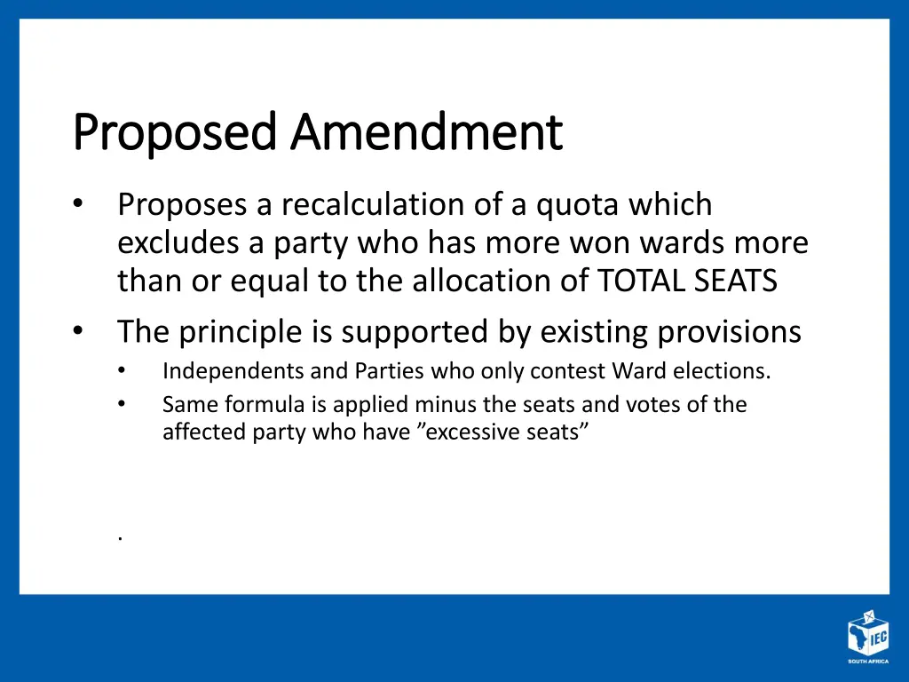 proposed amendment proposed amendment