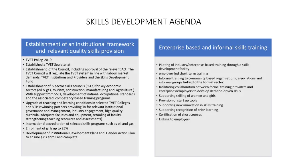 skills development agenda