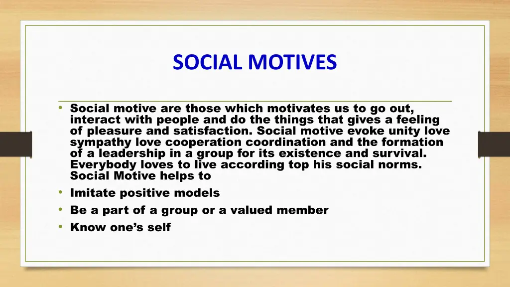 social motives