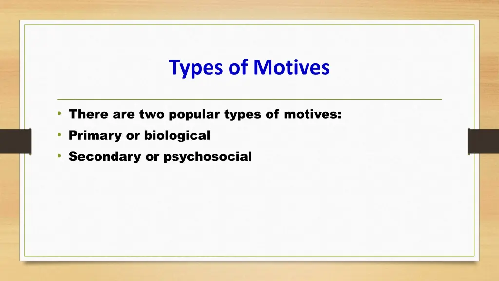 types of motives