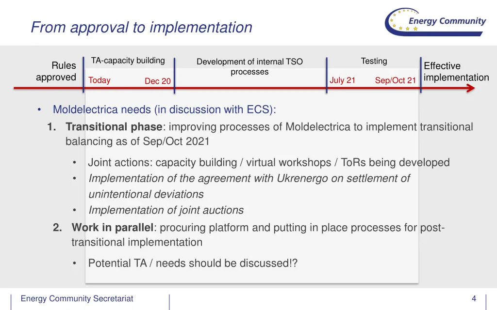 from approval to implementation