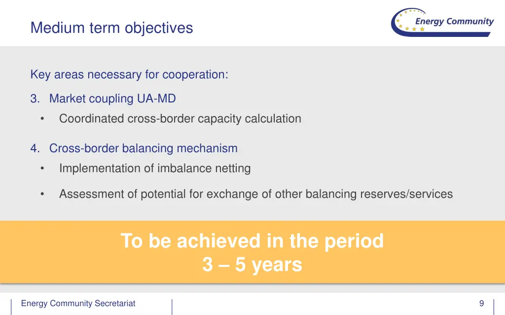 medium term objectives