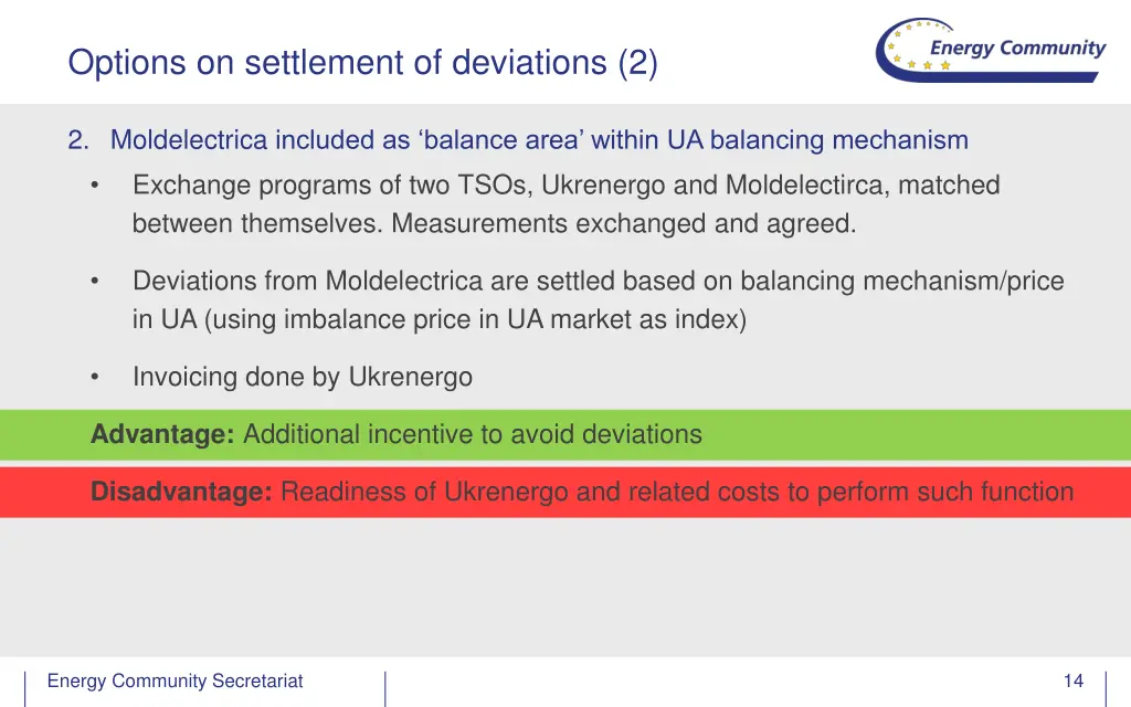 options on settlement of deviations 2